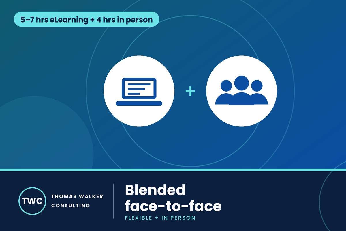 Blended face-to-face MHFA delivery: eLearning and an in-person session